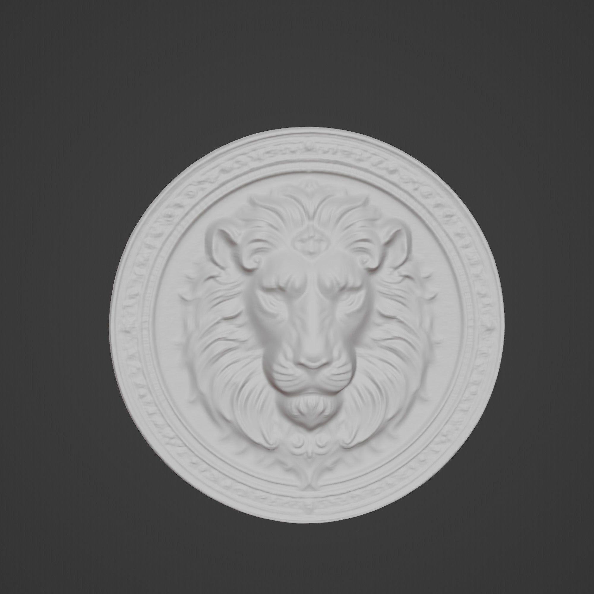 Lion Animal Lion Animal Medallion  3D print model_2