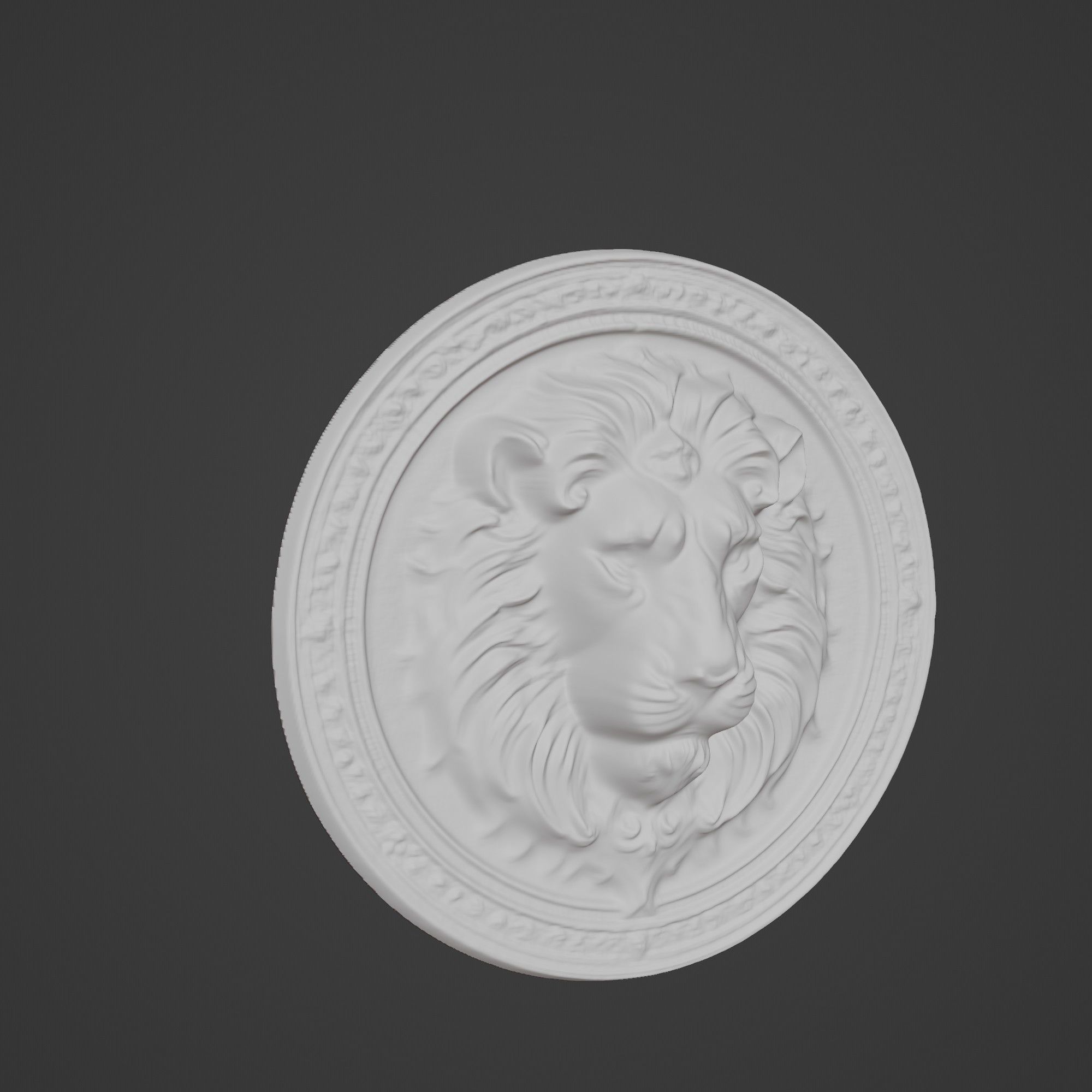 Lion Animal Lion Animal Medallion  3D print model_3