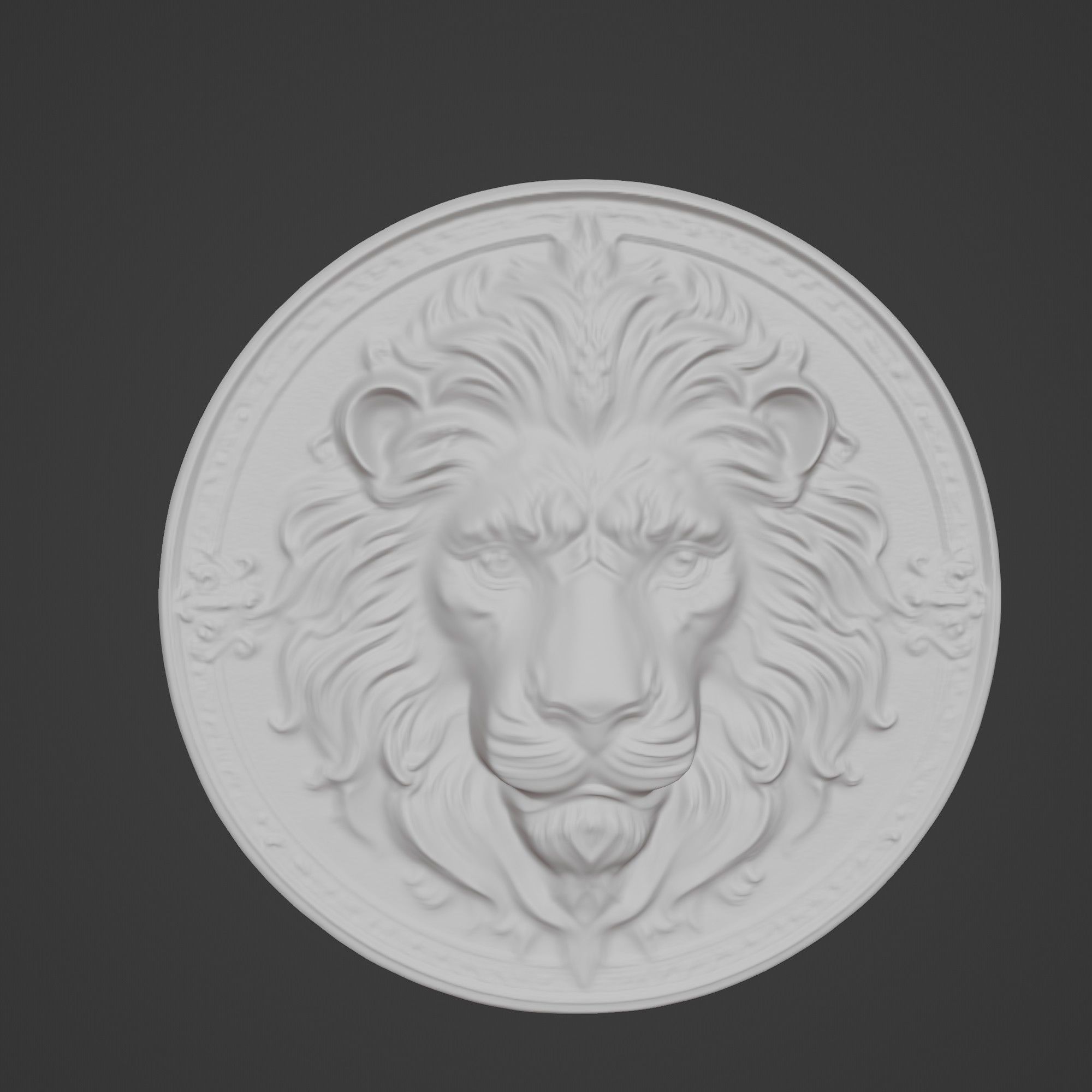 Lion Animal Lion Animal Medallion  3D print model_2