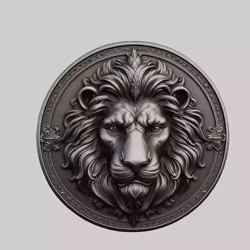 Lion Animal Lion Animal Medallion  3D print model