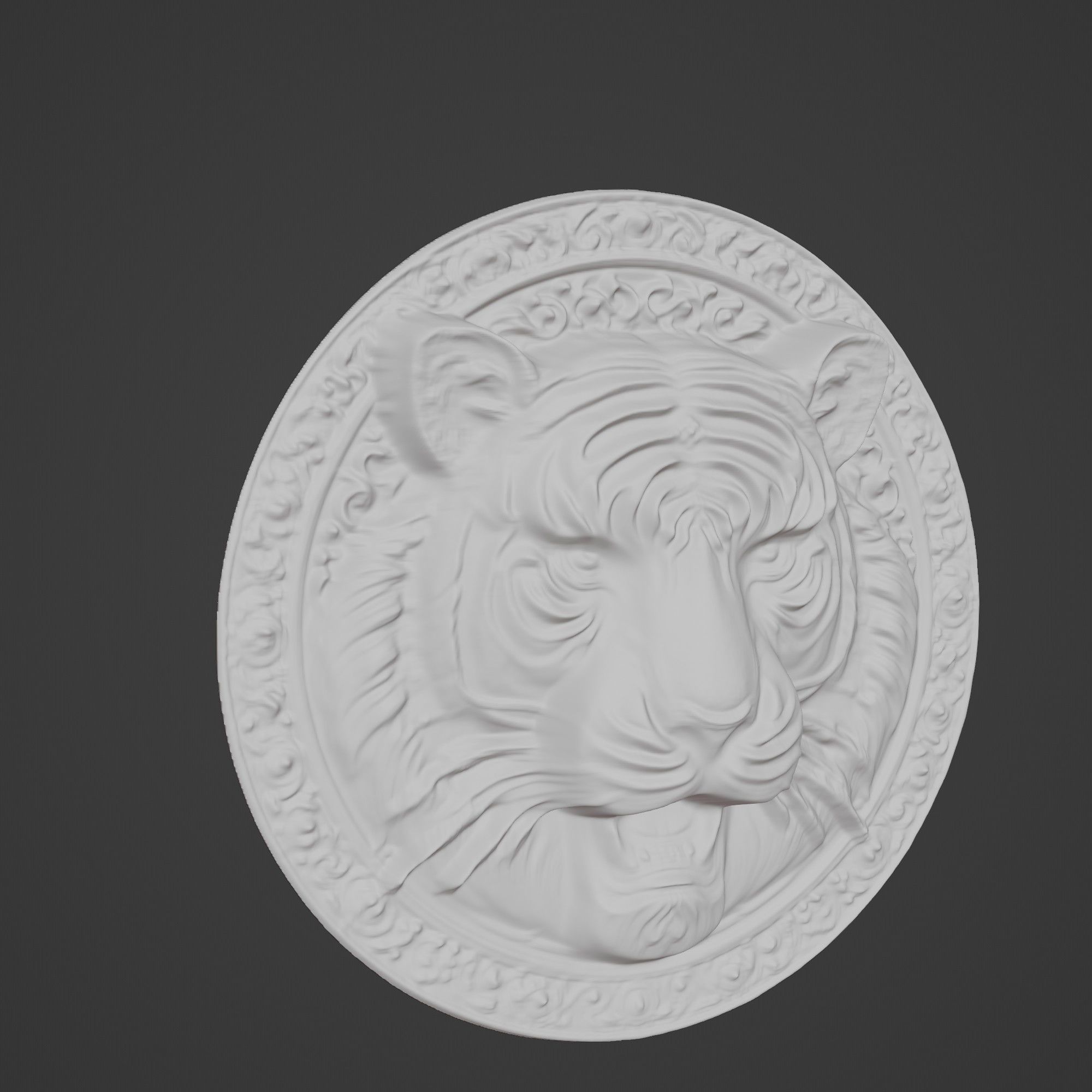 Tiger Animal Tiger Animal Medallion  3D print model_2