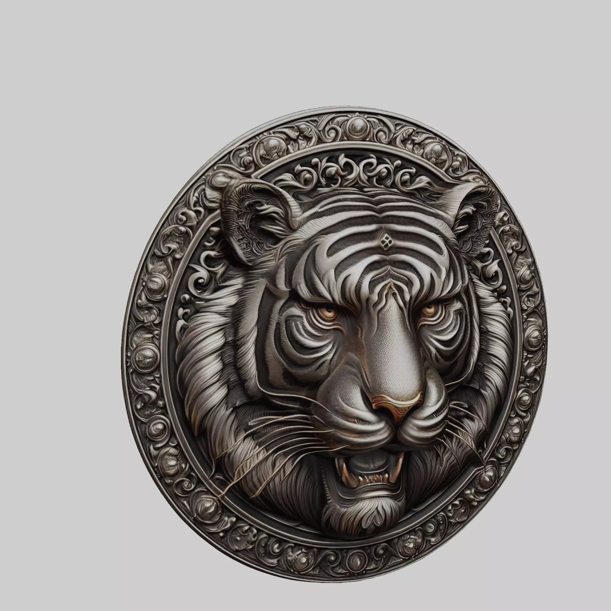 Tiger Animal Tiger Animal Medallion  3D print model_0