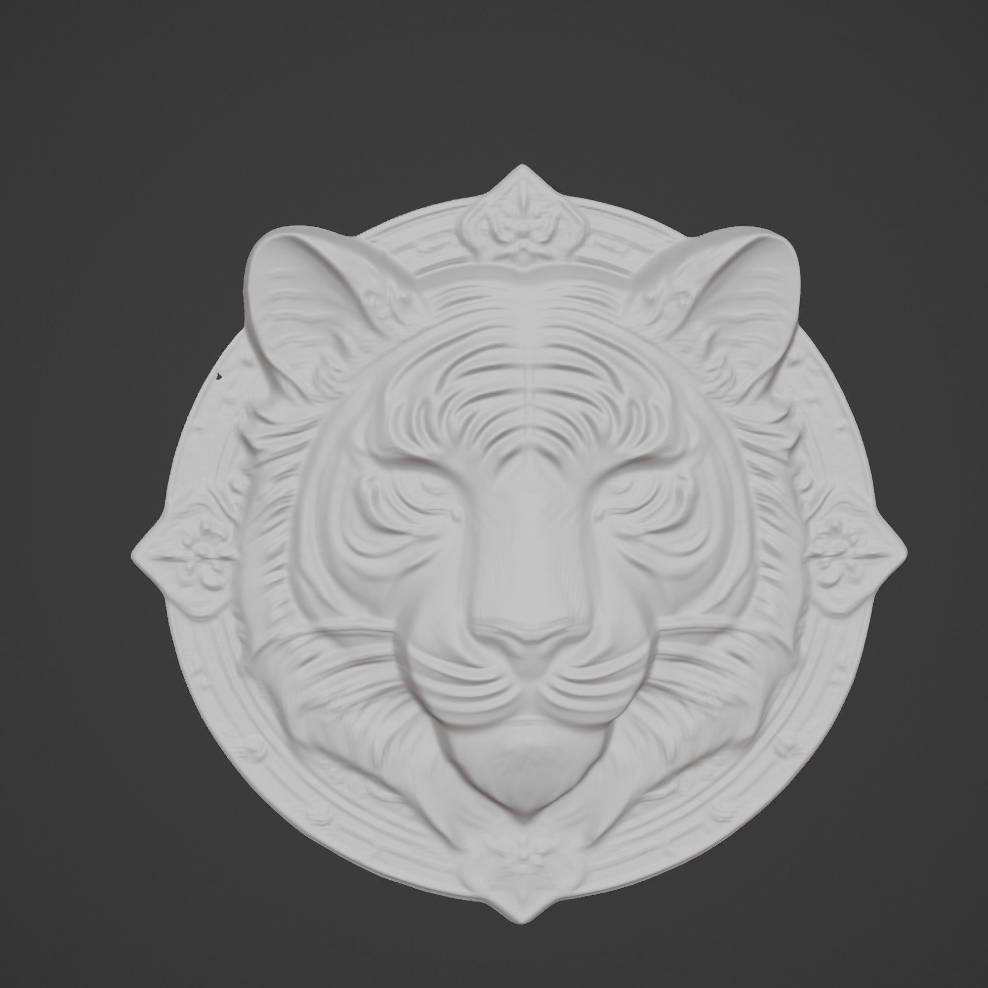 Tiger Animal Tiger Animal Medallion  3D print model_2