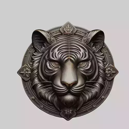 Tiger Animal Tiger Animal Medallion  3D print model