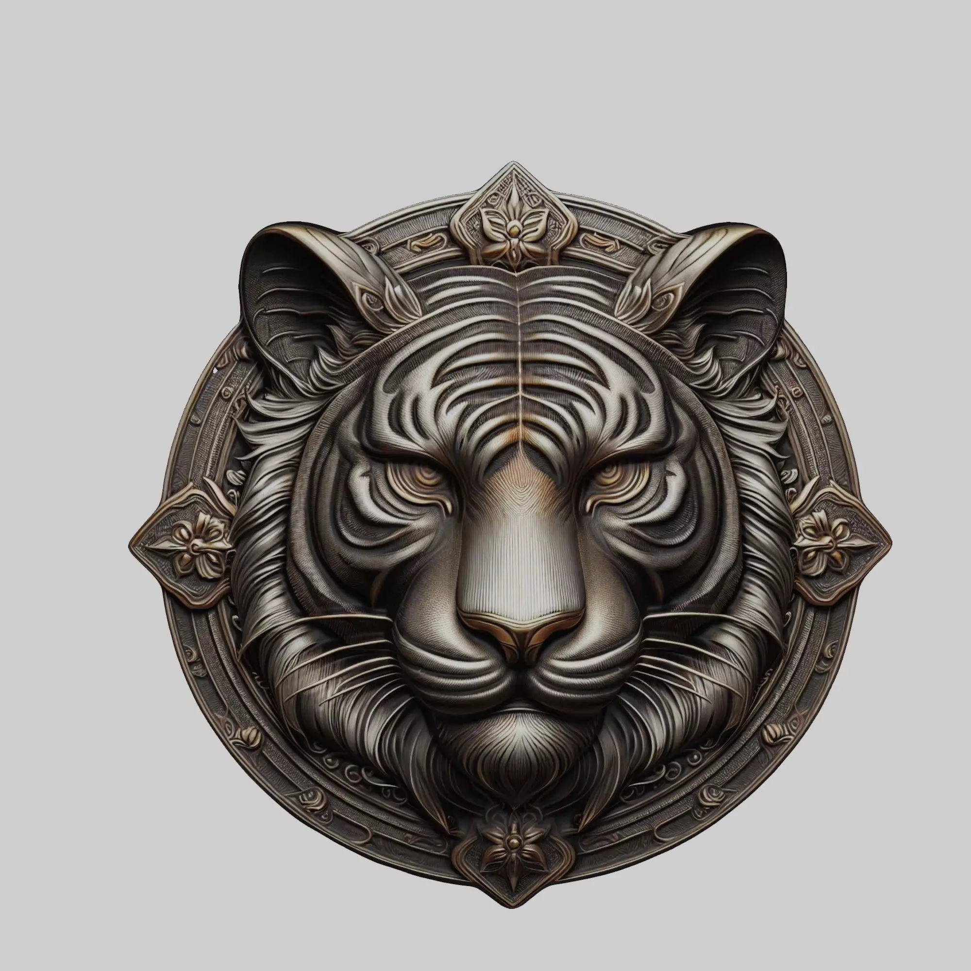 Tiger Animal Tiger Animal Medallion  3D print model_0