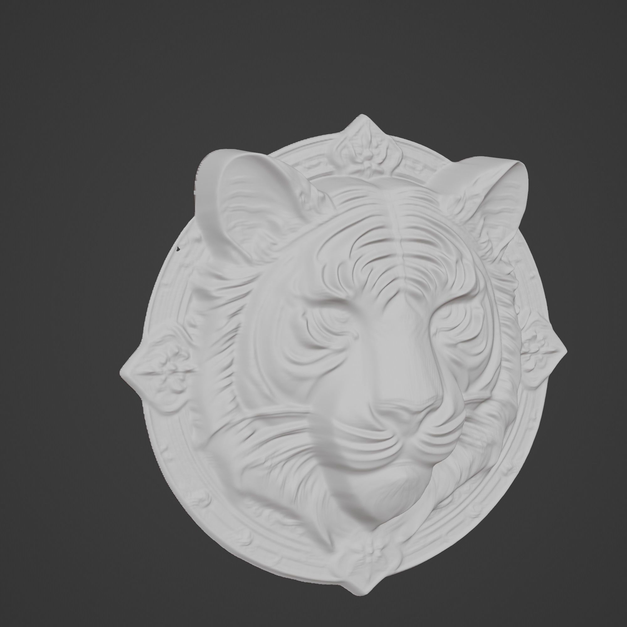 Tiger Animal Tiger Animal Medallion  3D print model_3