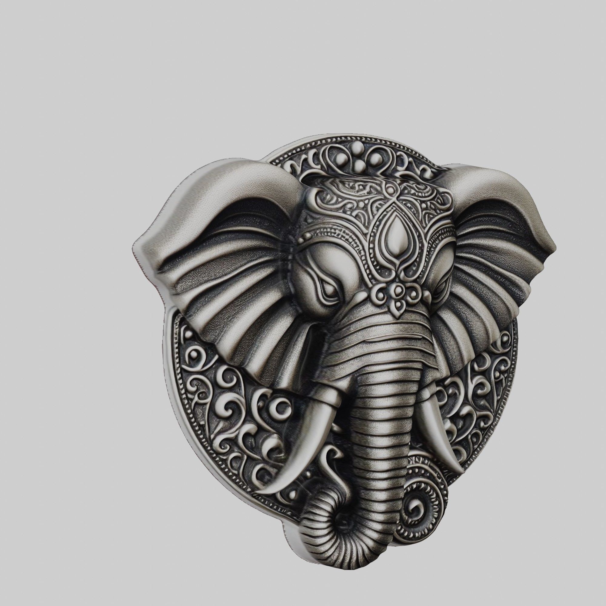 Elephant Animal Elephant Animal Medallion  3D print model_1