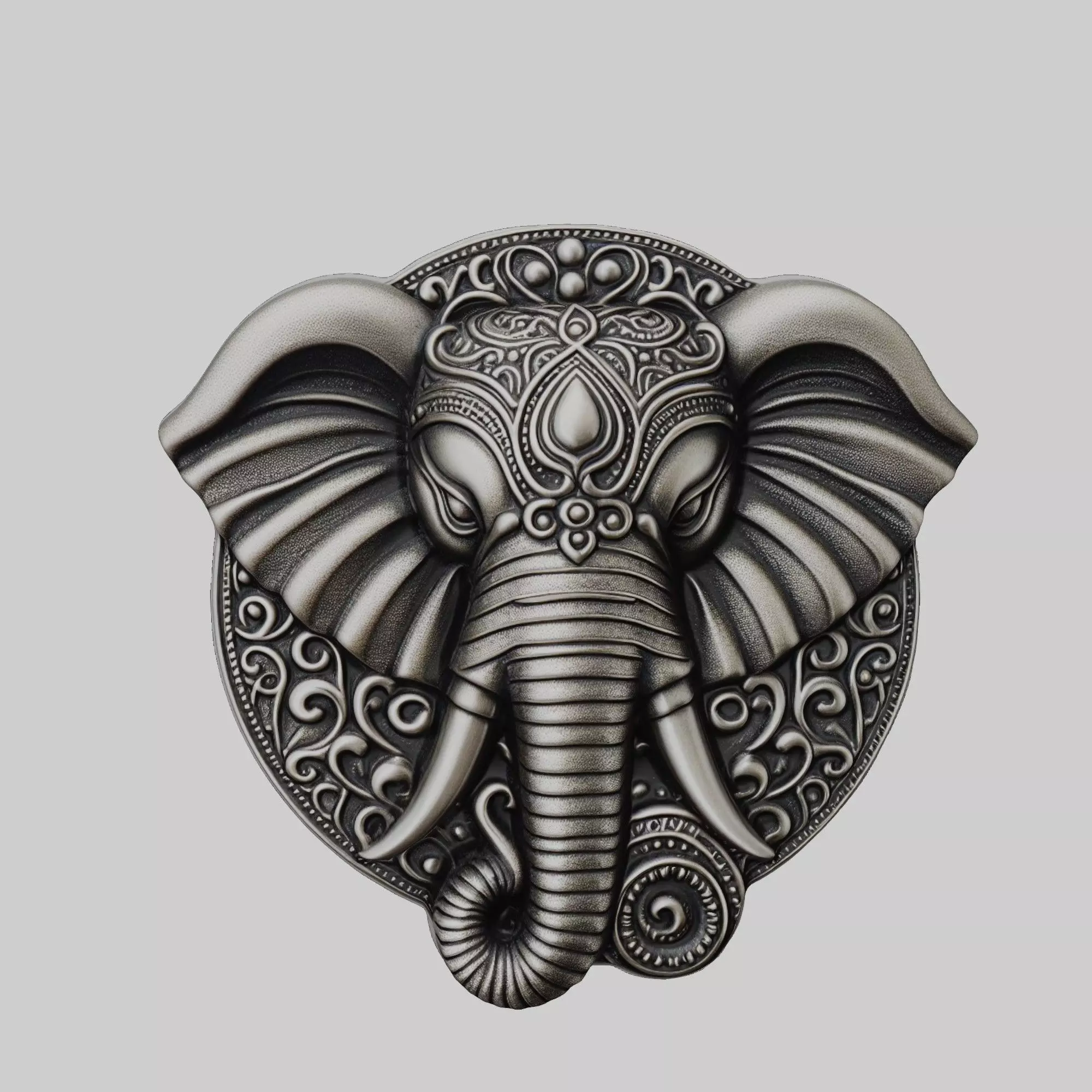 Elephant Animal Elephant Animal Medallion  3D print model_0