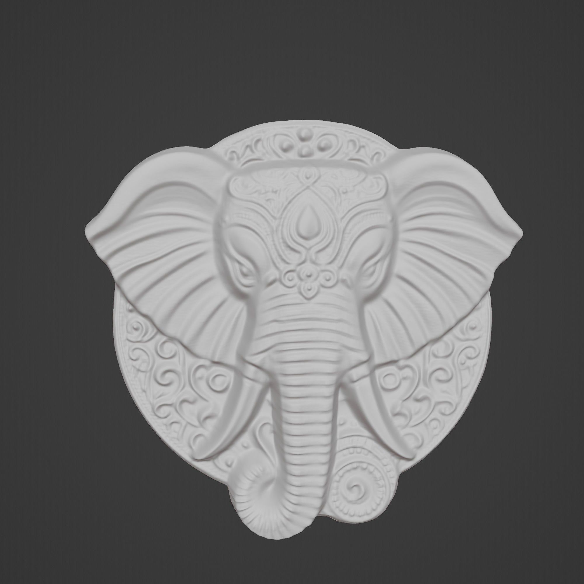 Elephant Animal Elephant Animal Medallion  3D print model_2