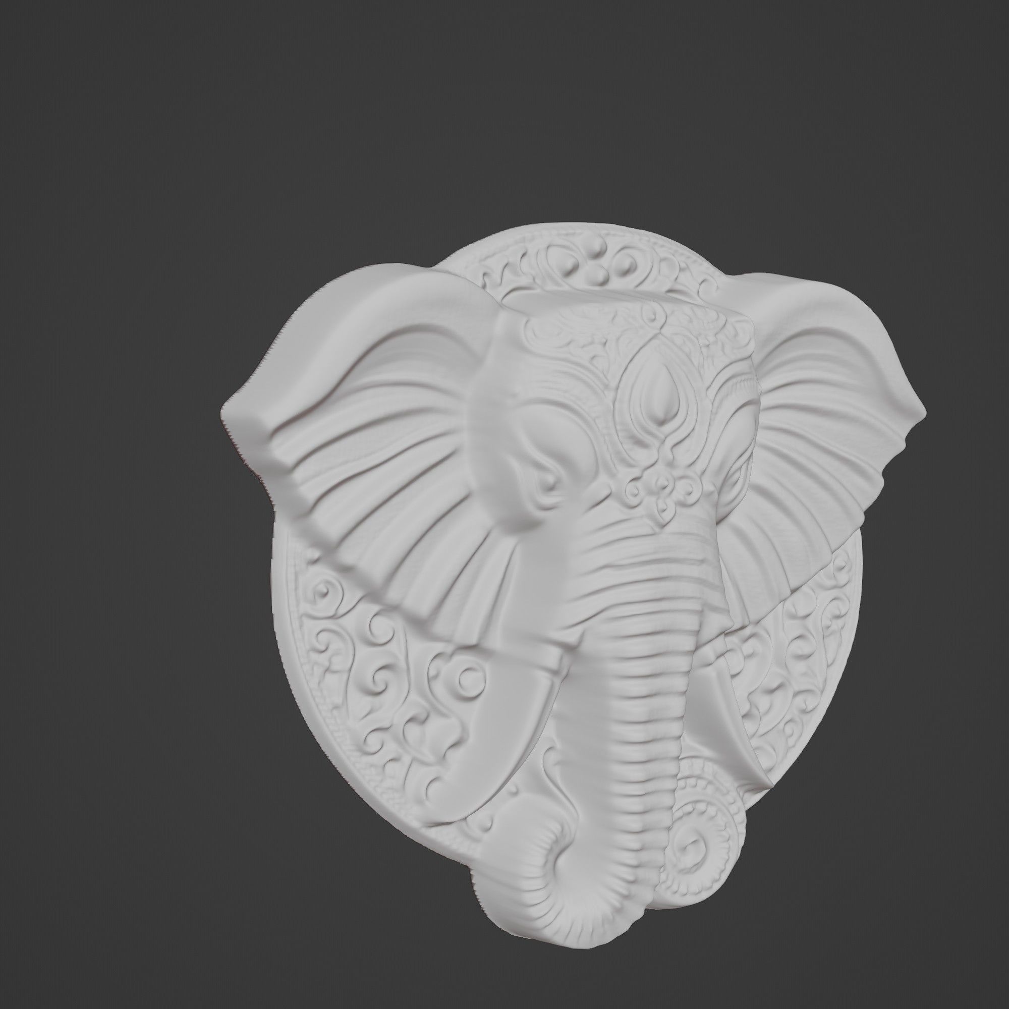 Elephant Animal Elephant Animal Medallion  3D print model_3
