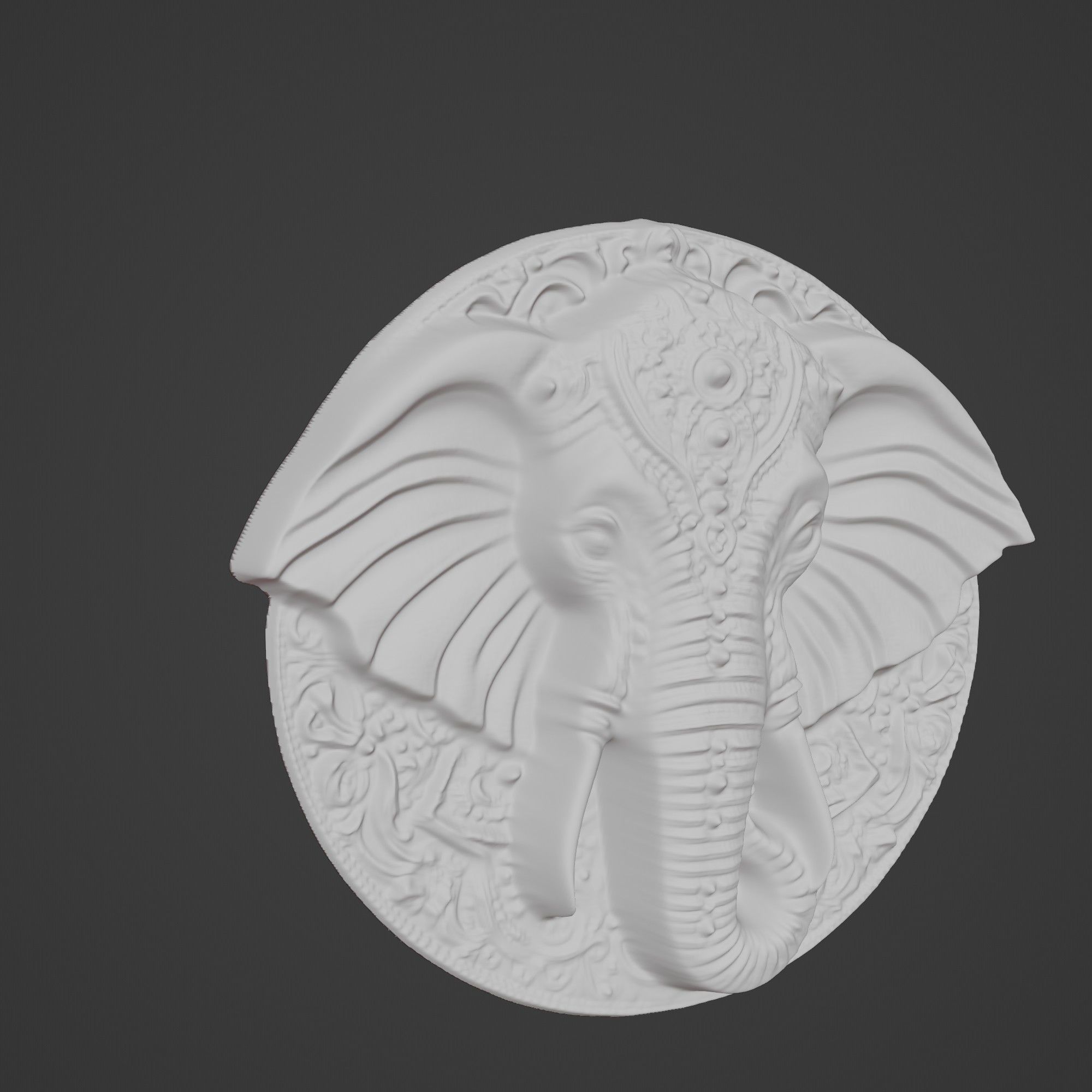 Elephant Animal Elephant Animal Medallion  3D print model_3