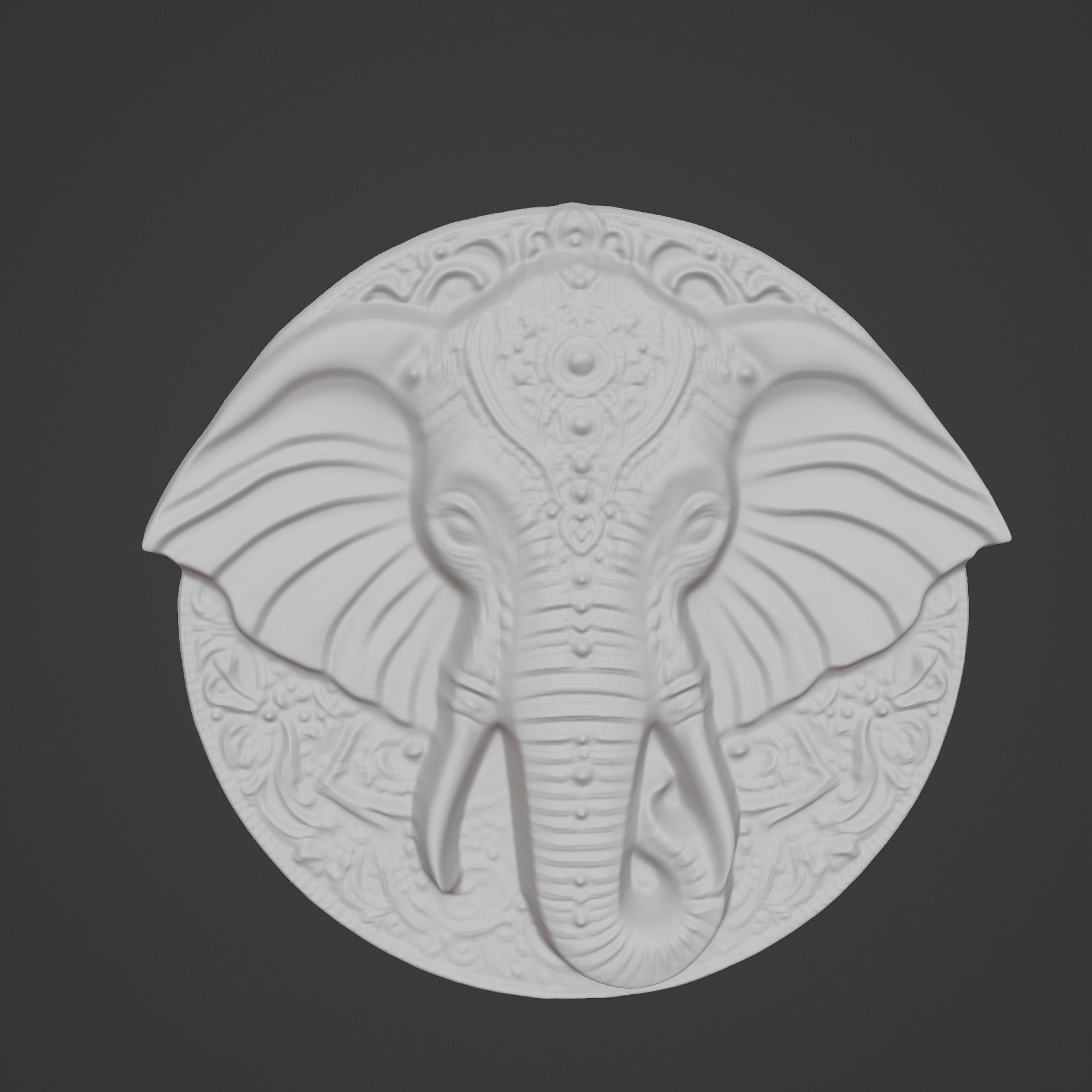 Elephant Animal Elephant Animal Medallion  3D print model_2