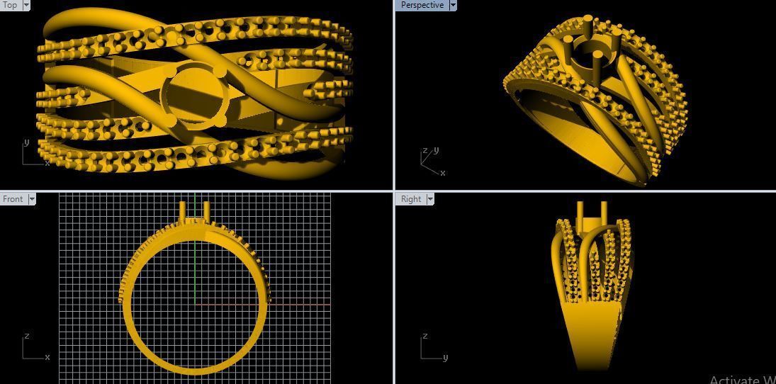Diamond Highway Ring 3dm file 3D print model_1