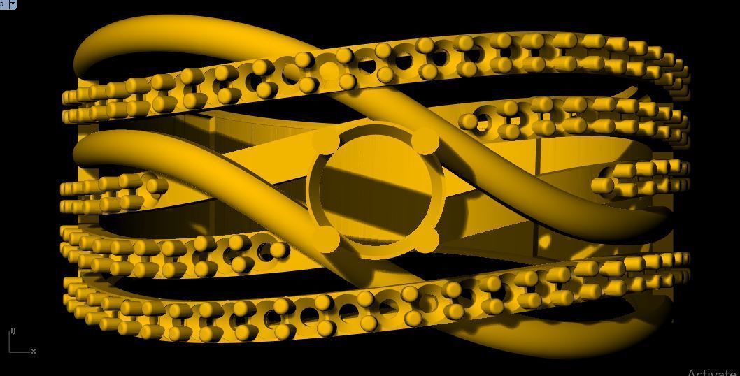 Diamond Highway Ring 3dm file 3D print model_2