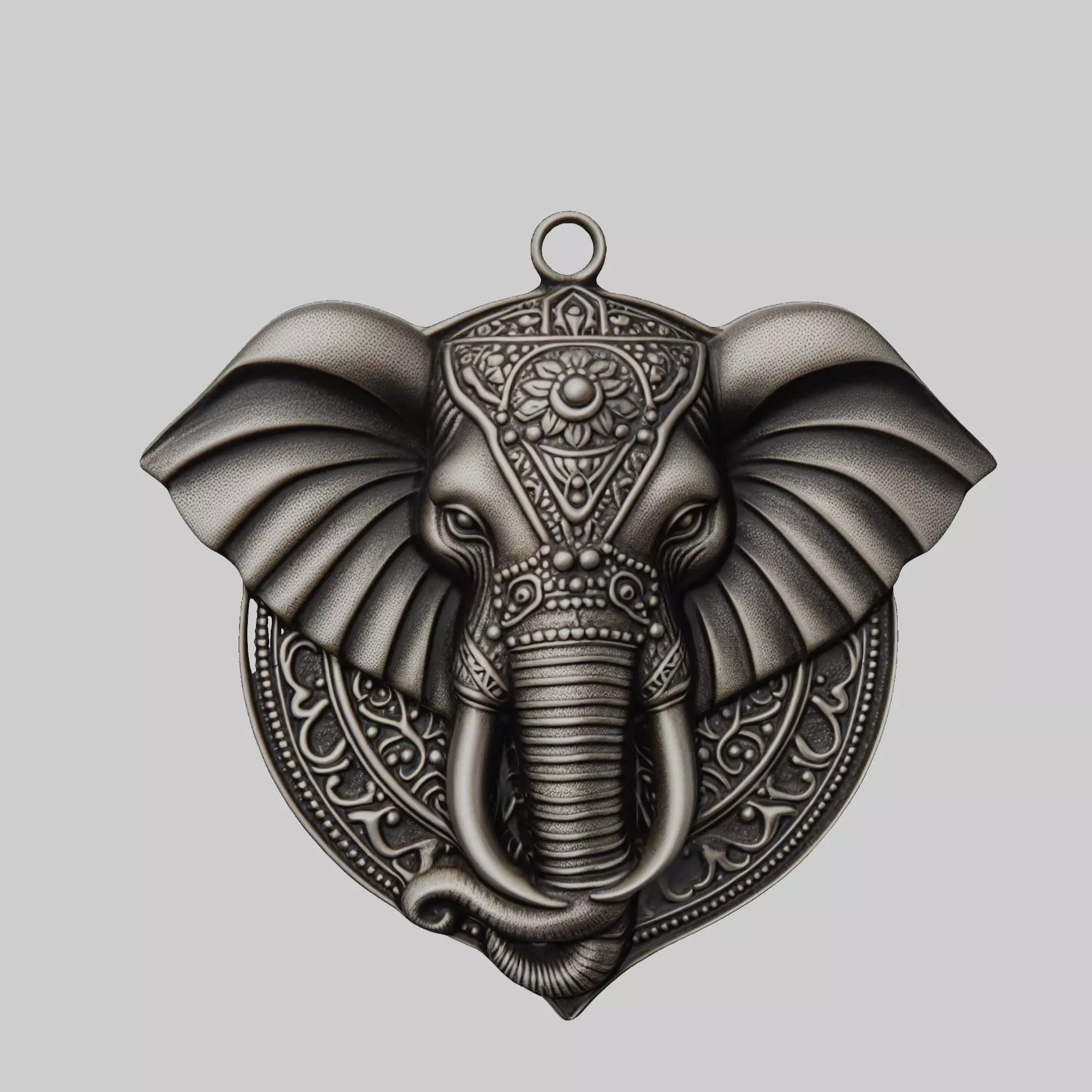 Elephant Animal Elephant Animal Medallion  3D print model_0