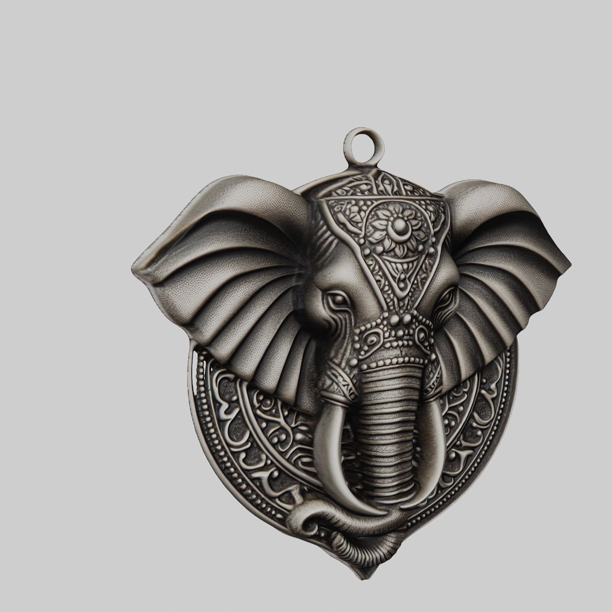 Elephant Animal Elephant Animal Medallion  3D print model_1