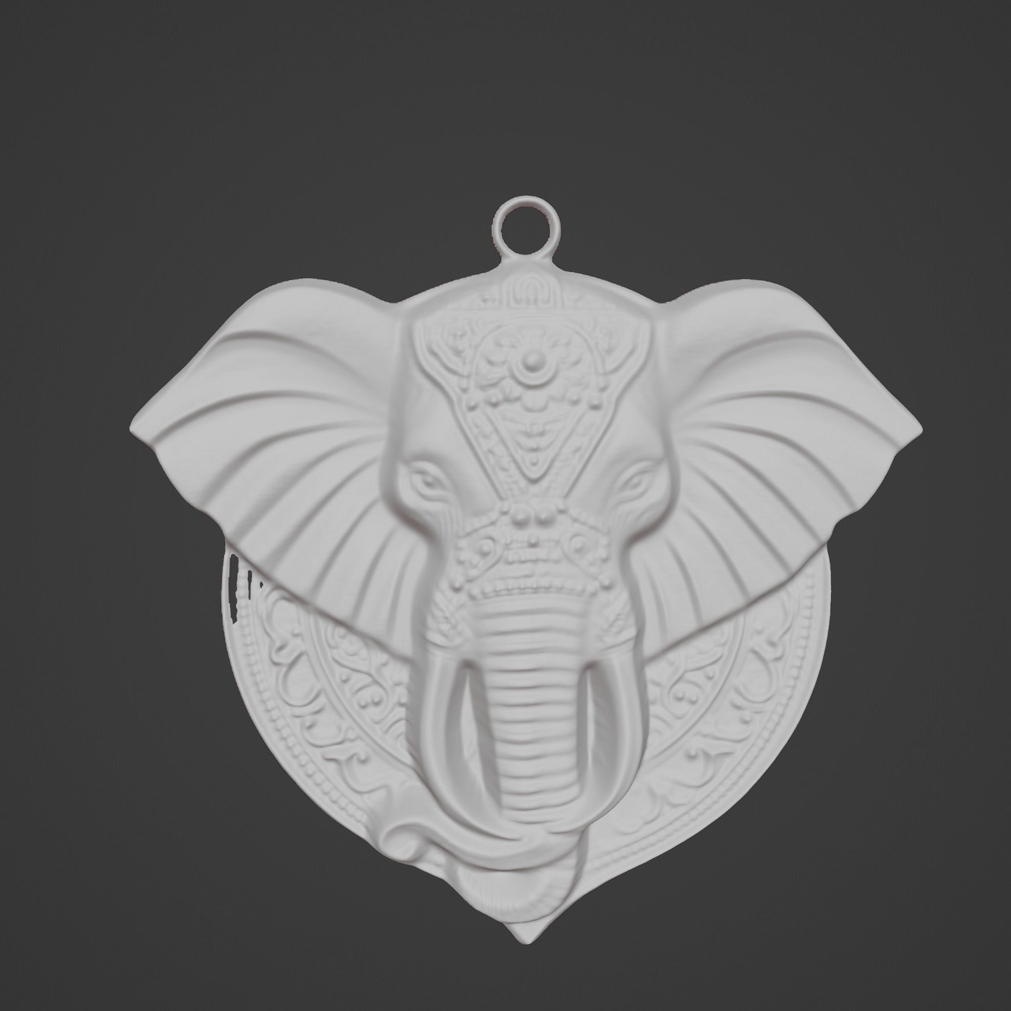 Elephant Animal Elephant Animal Medallion  3D print model_2