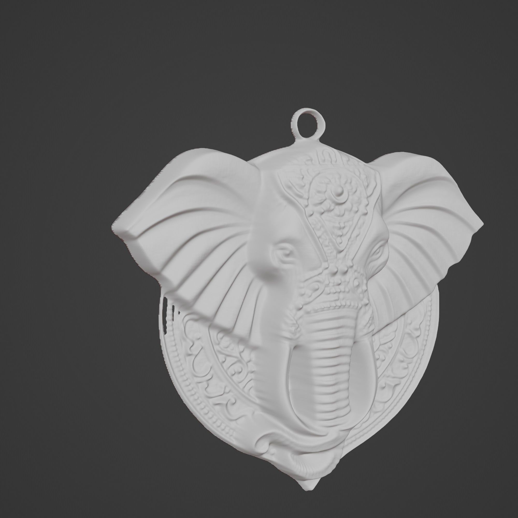 Elephant Animal Elephant Animal Medallion  3D print model_3
