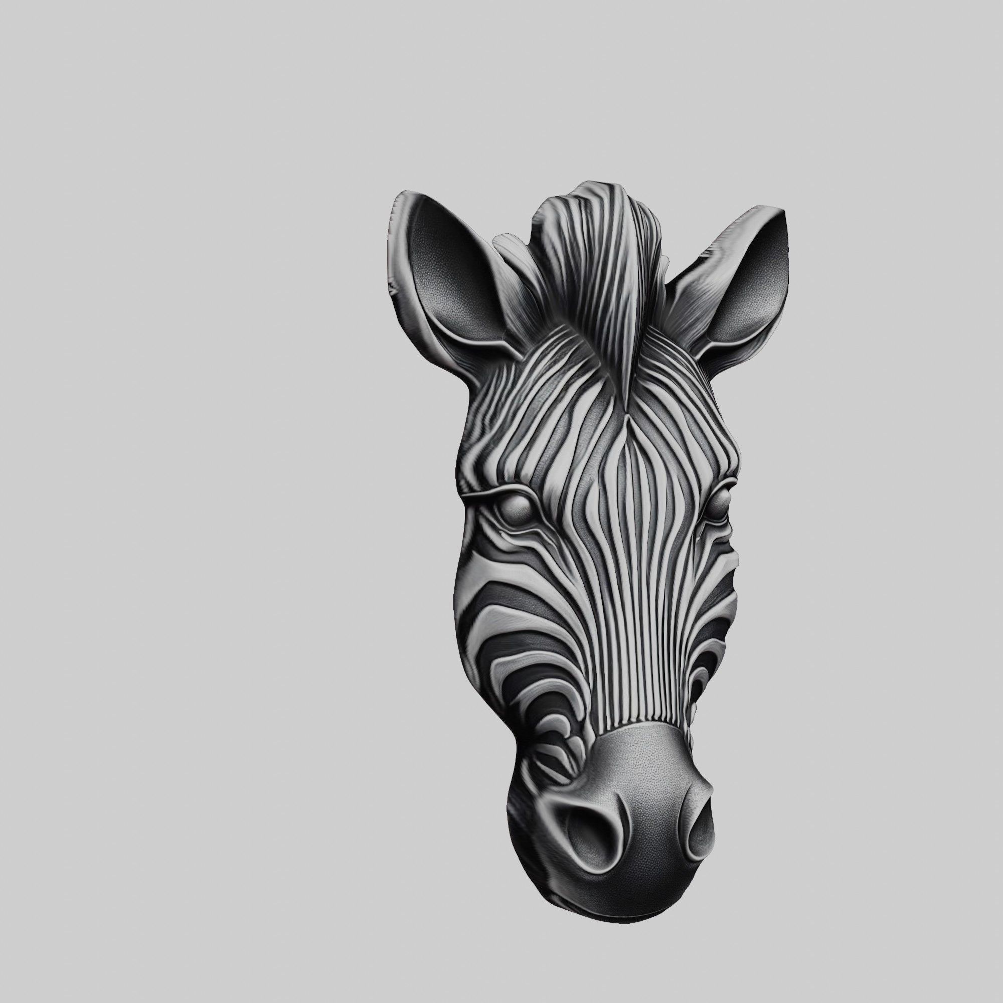 Zebra Animal Zebra Animal Medallion  3D print model_1
