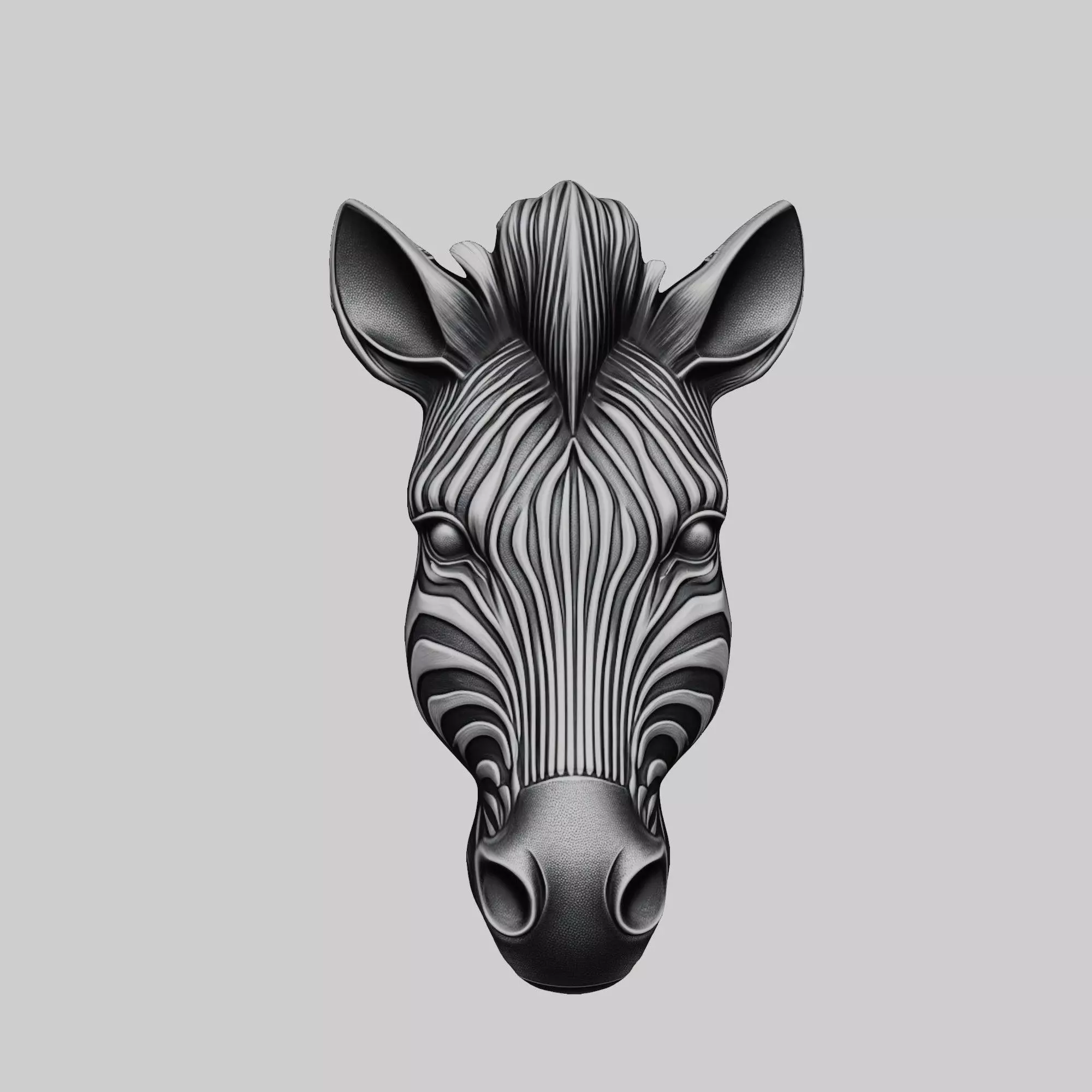 Zebra Animal Zebra Animal Medallion  3D print model_0
