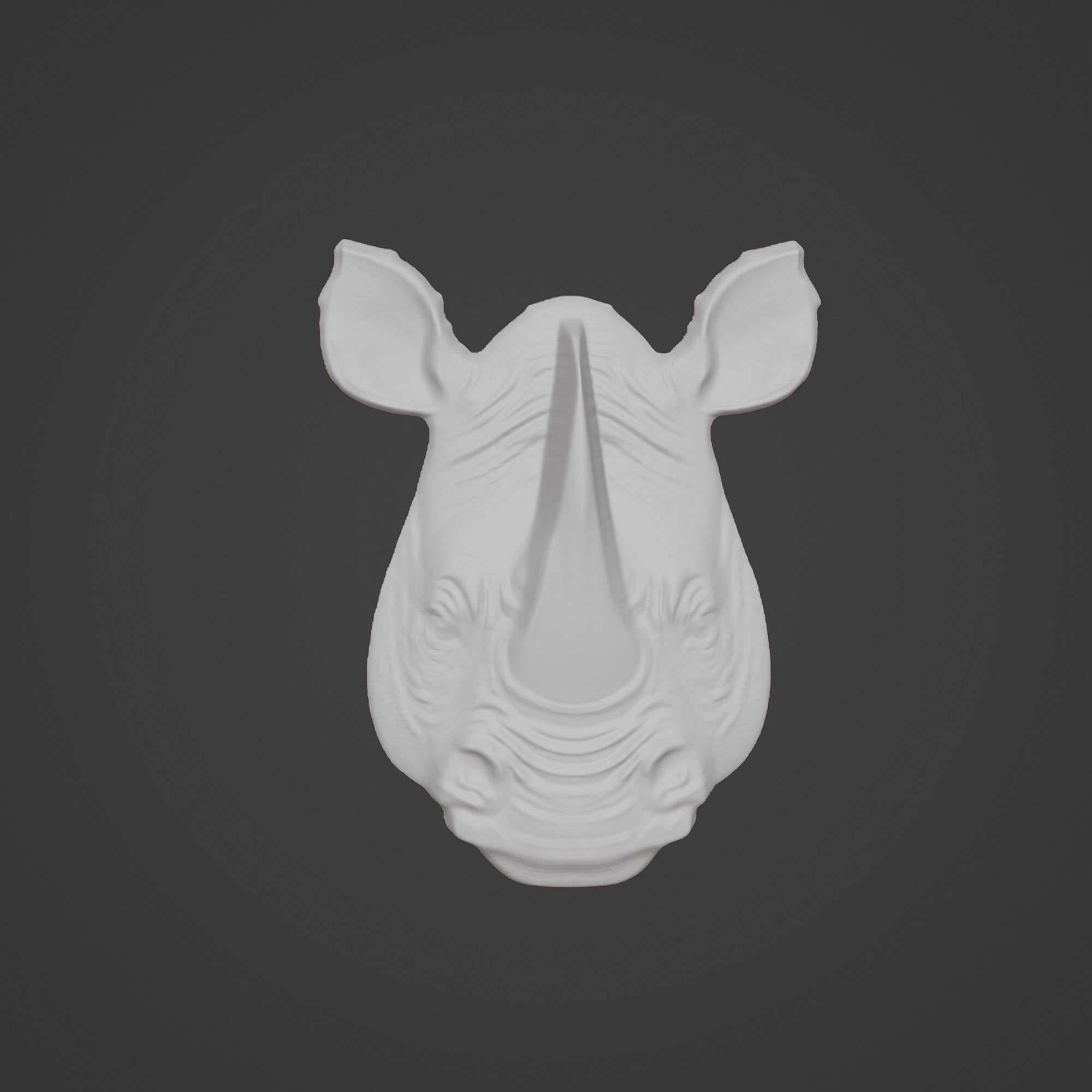 Rhino Animal Rhino Animal Medallion  3D print model_2