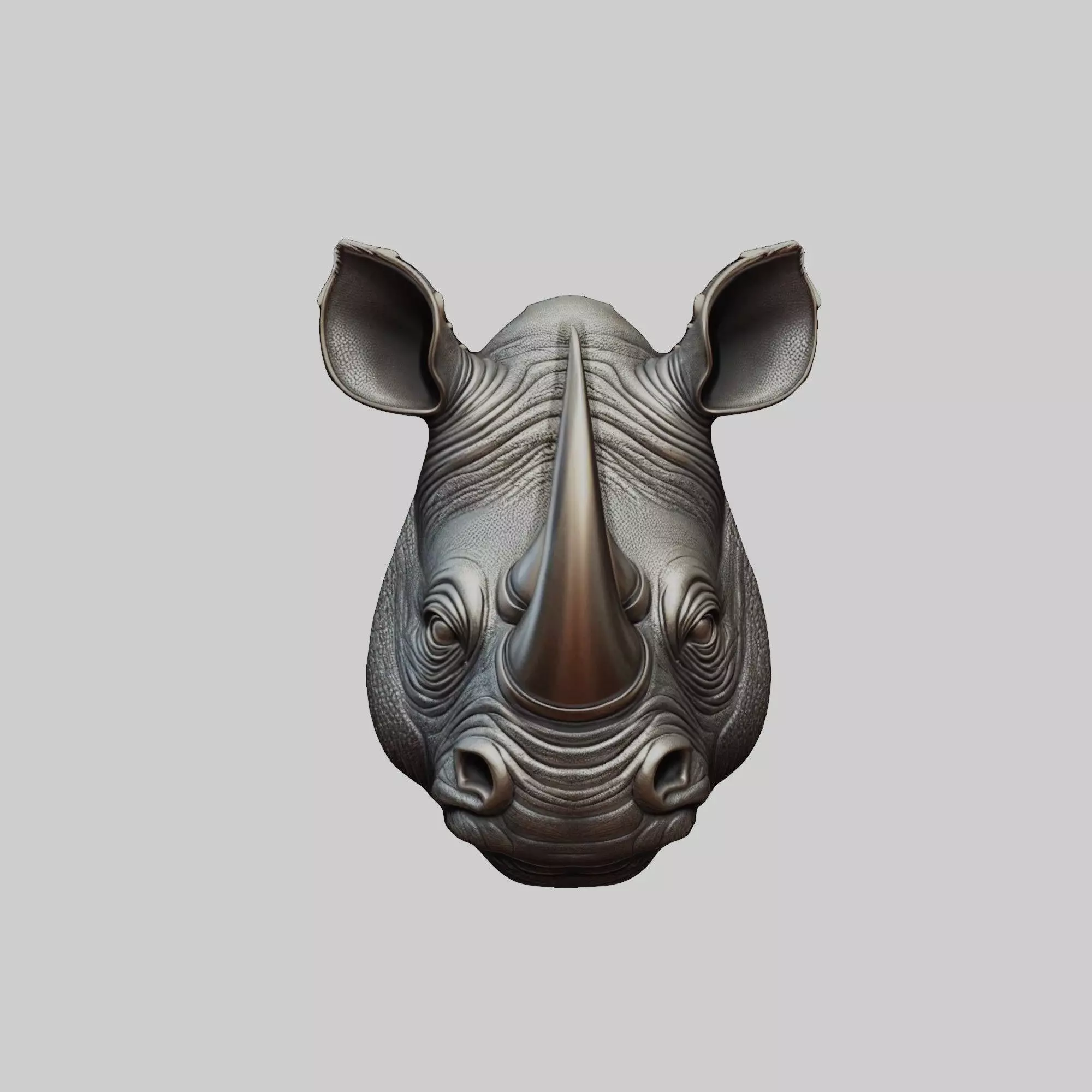 Rhino Animal Rhino Animal Medallion  3D print model_0