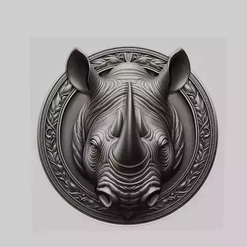 Rhino Animal Rhino Animal Medallion 