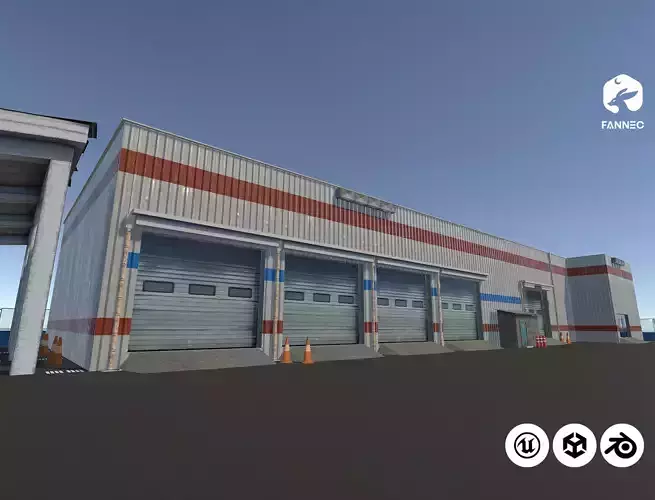 Modular Car Service Garage Parking Interior Exterior- AllFormats