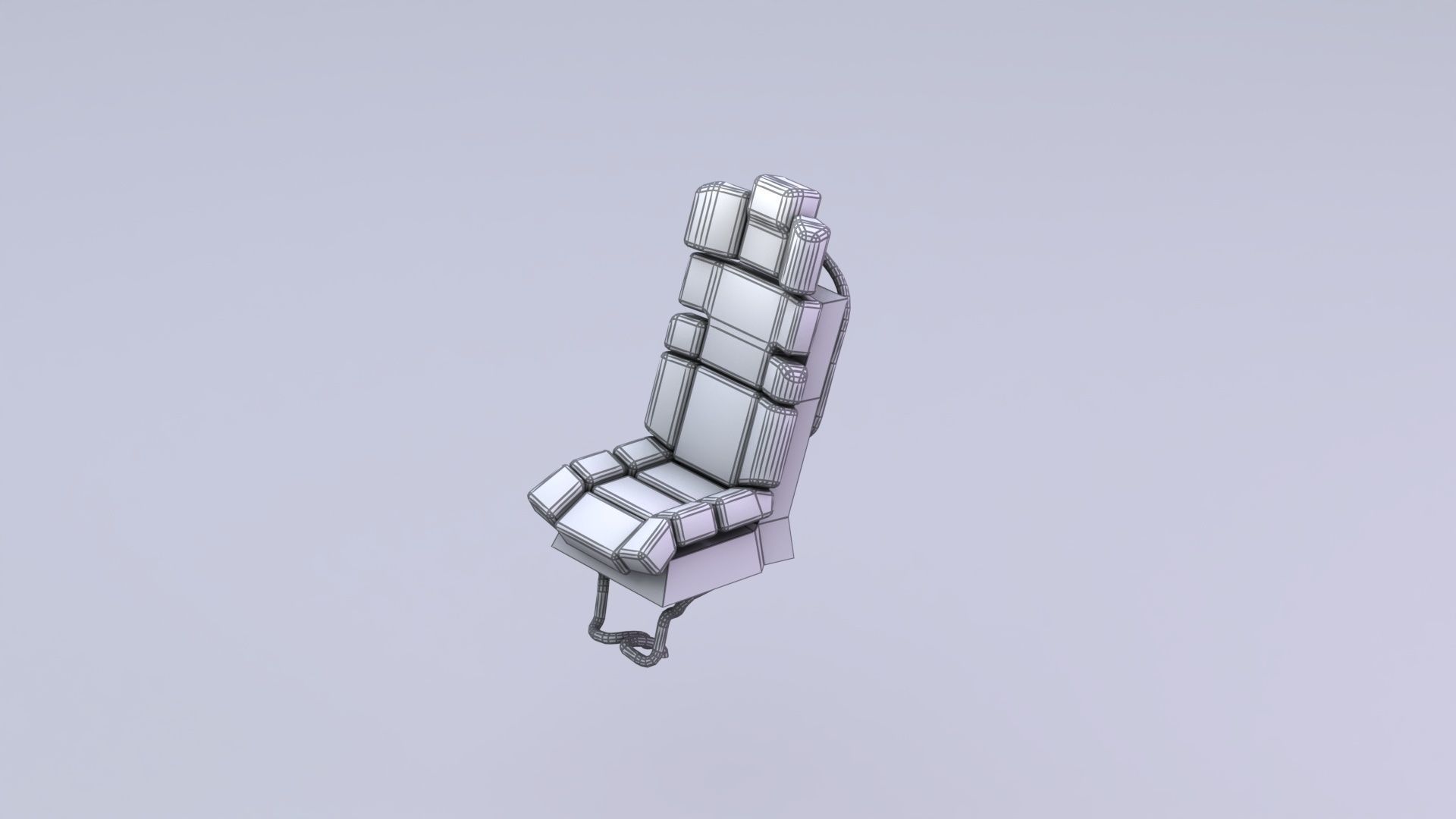 Spaceship Low-poly 3D model_10