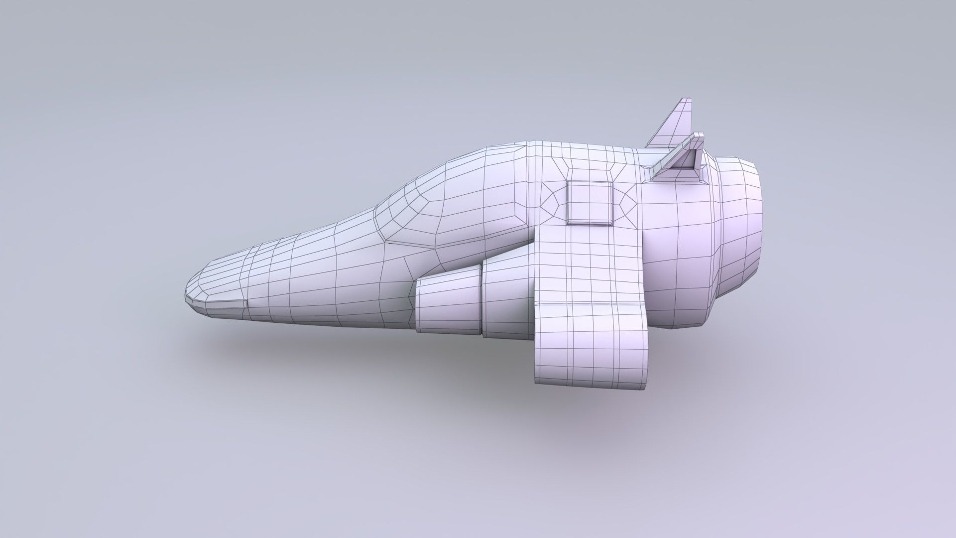 Spaceship Low-poly 3D model_9