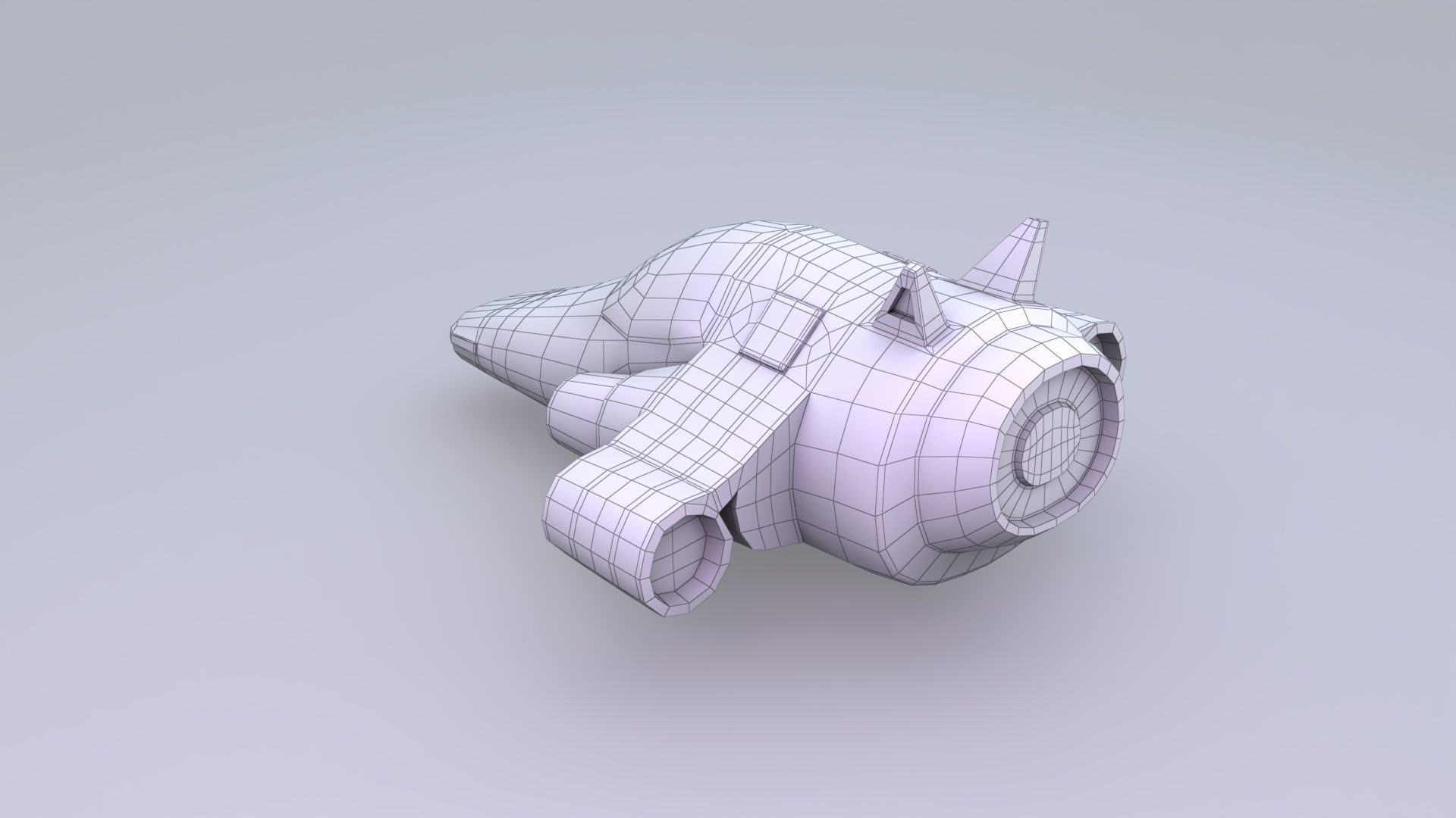 Spaceship Low-poly 3D model_7