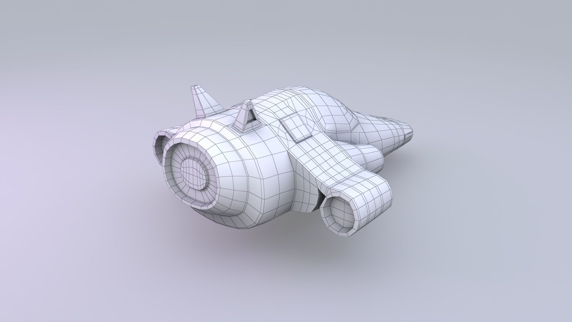 Spaceship Low-poly 3D model_5