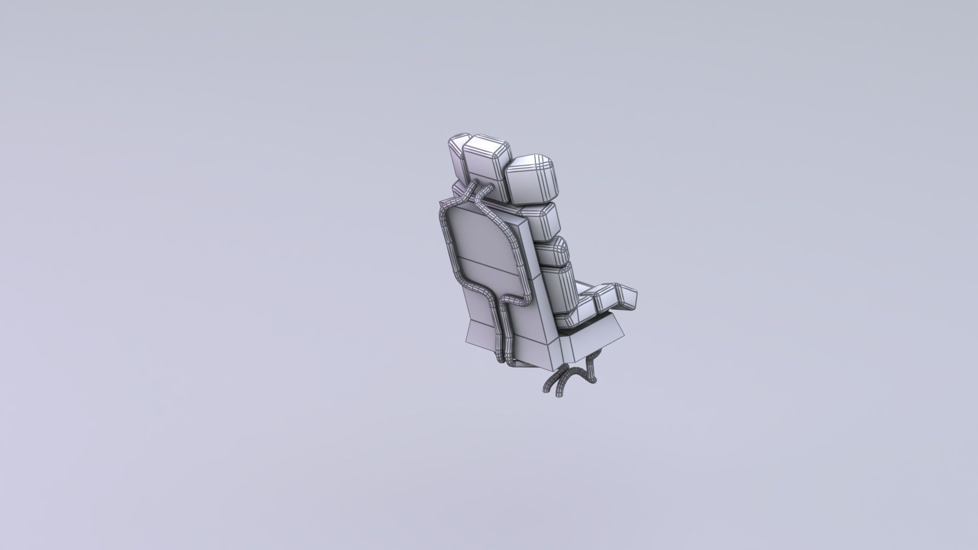 Spaceship Low-poly 3D model_12