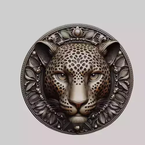 Leopard Animal Leopard Animal Medallion  3D print model