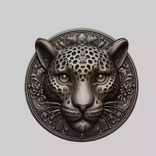 Leopard Animal Leopard Animal Medallion  3D print model