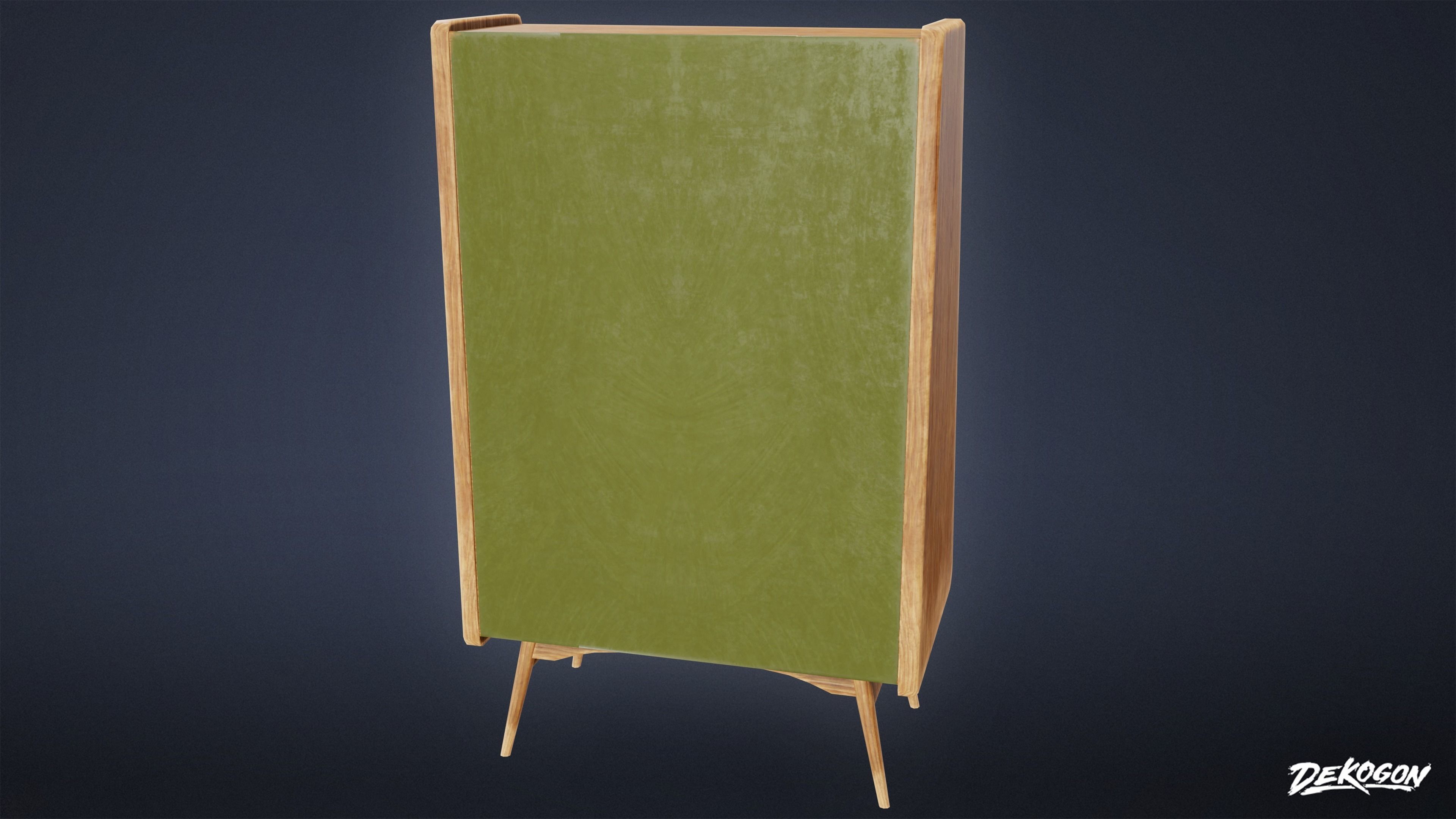 MIDCENTURY - Shelf 01 - LOW POLY Low-poly 3D model_3
