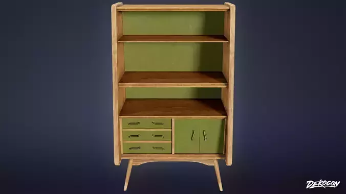 MIDCENTURY - Shelf 01 - LOW POLY