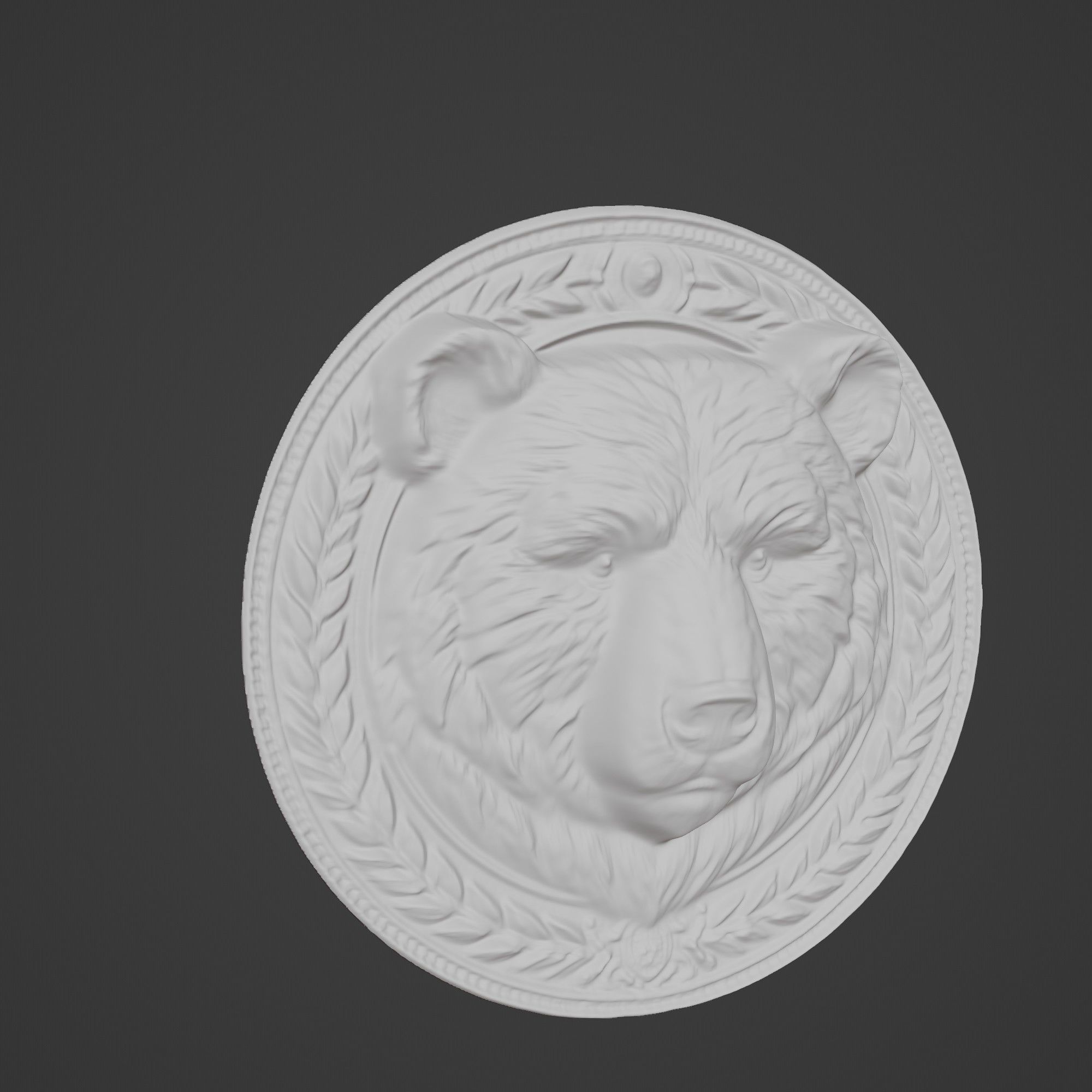 Bear Animal Bear Animal Medallion  3D print model_3