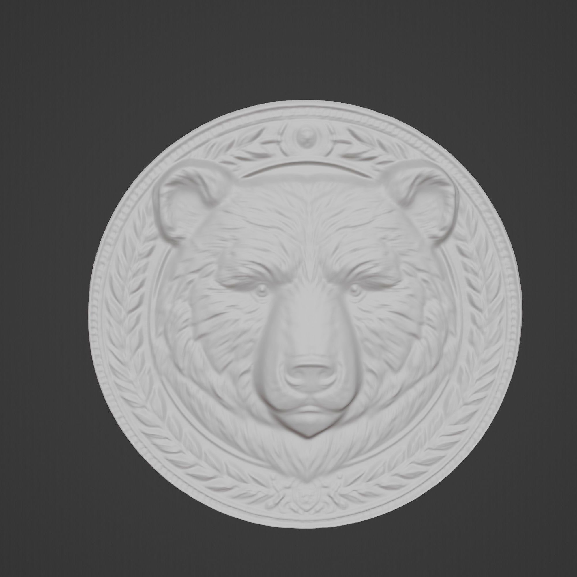 Bear Animal Bear Animal Medallion  3D print model_2