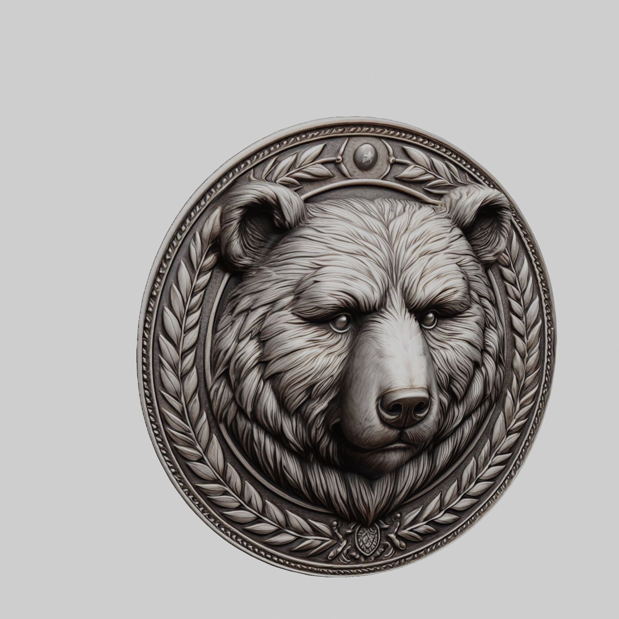 Bear Animal Bear Animal Medallion  3D print model_1