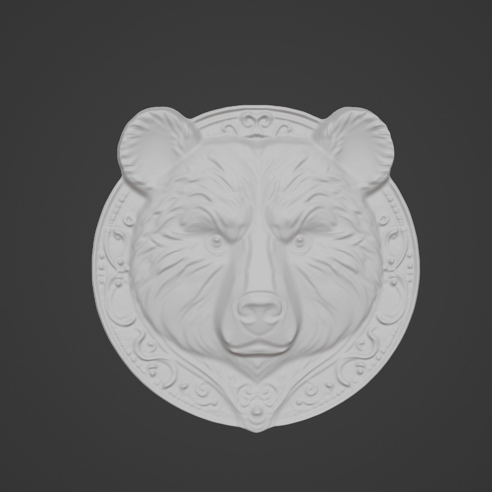 Bear Animal Bear Animal Medallion  3D print model_2