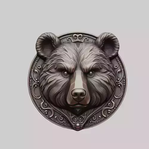 Bear Animal Bear Animal Medallion  3D print model