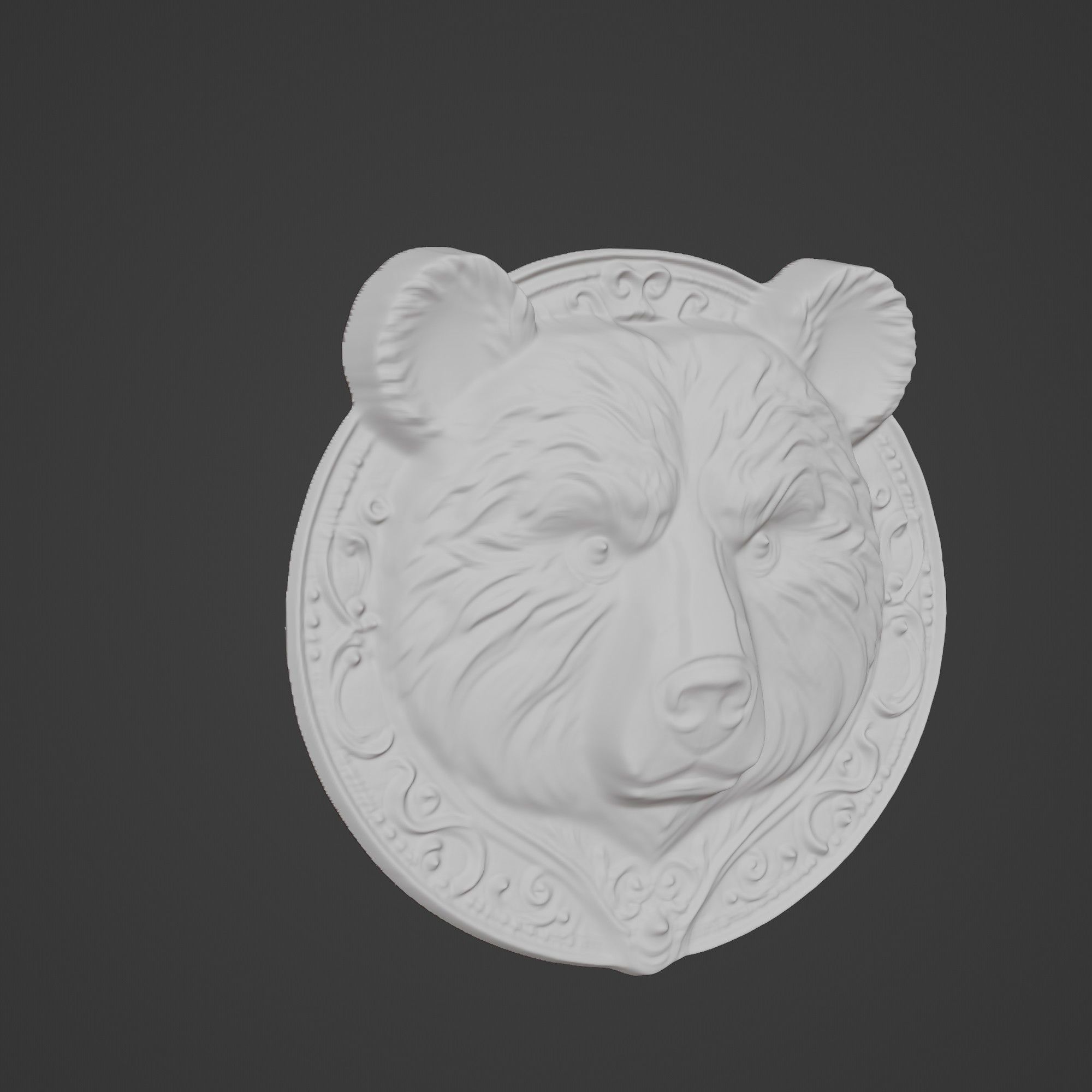 Bear Animal Bear Animal Medallion  3D print model_3