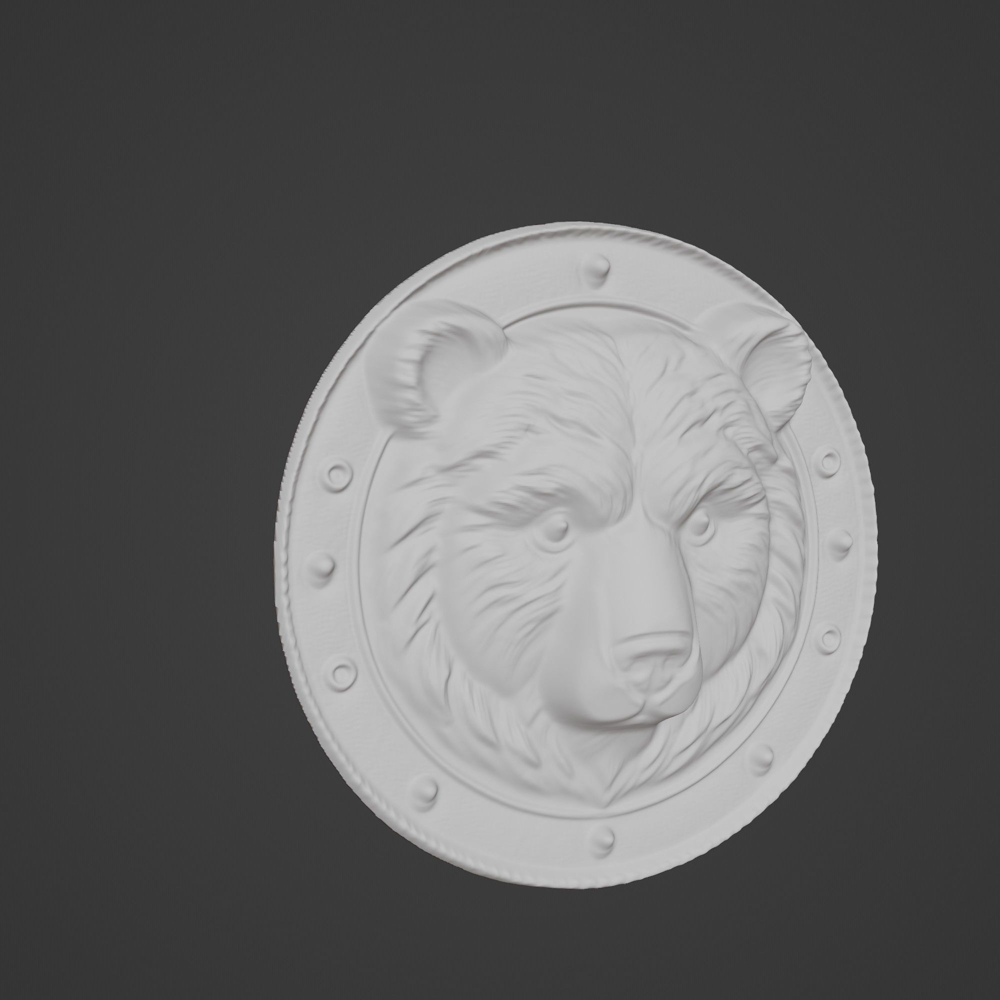 Bear Animal Bear Animal Medallion  3D print model_3
