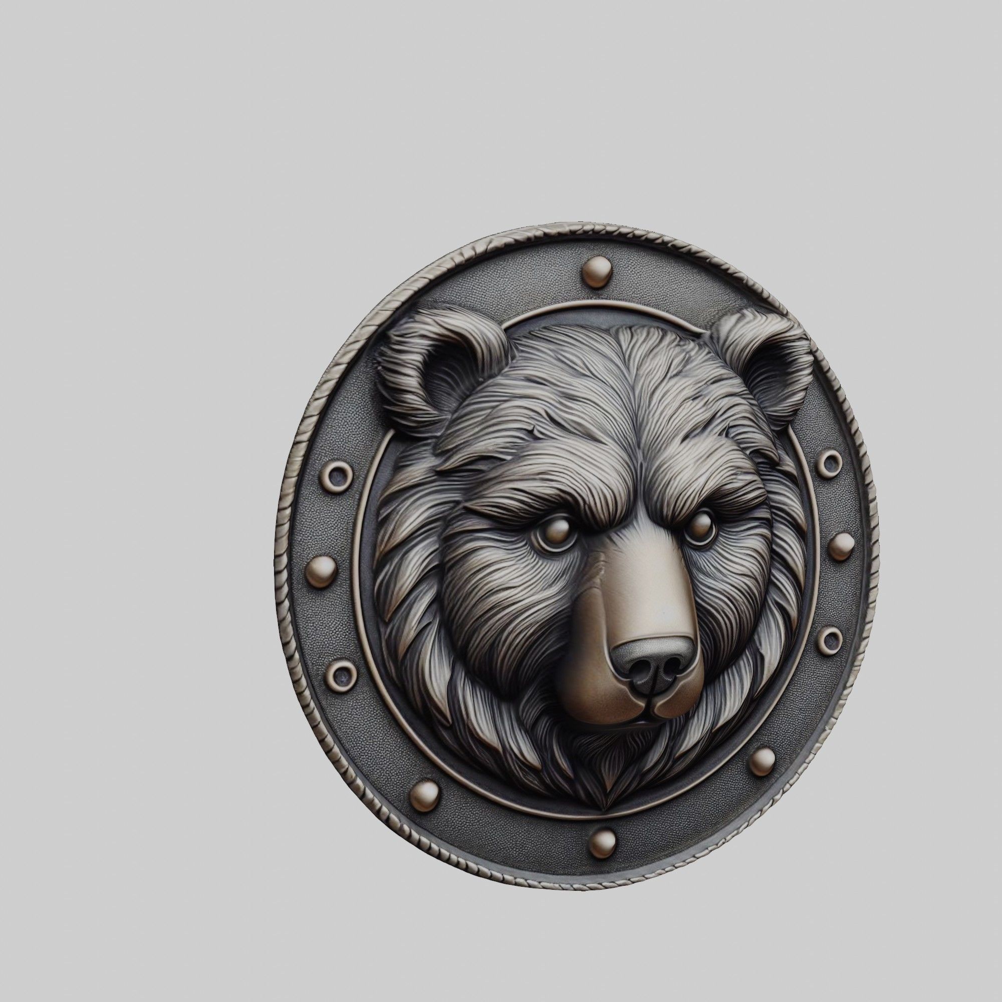 Bear Animal Bear Animal Medallion  3D print model_1