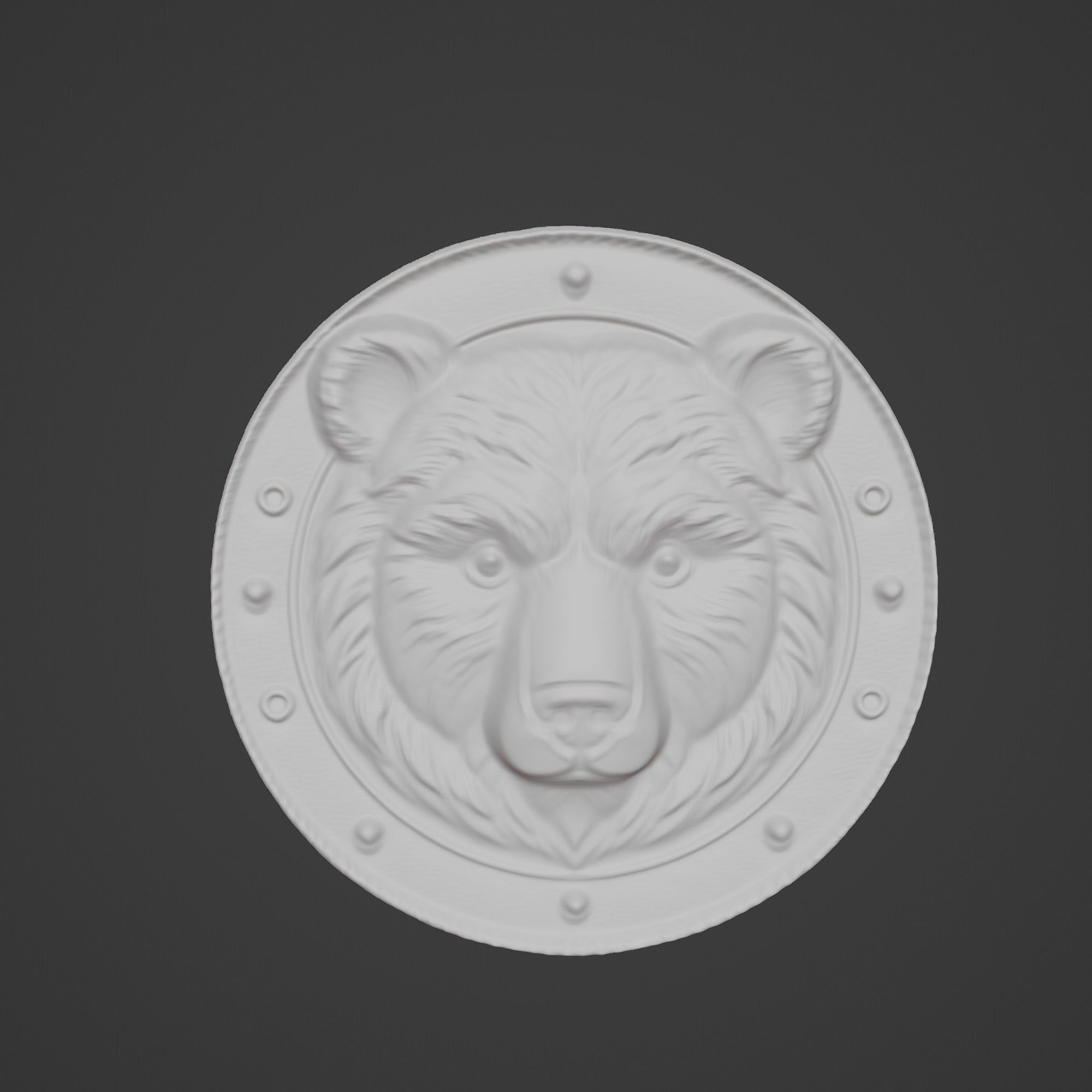 Bear Animal Bear Animal Medallion  3D print model_2