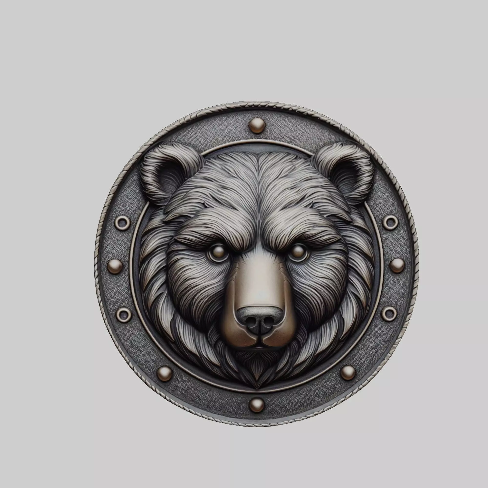 Bear Animal Bear Animal Medallion  3D print model_0