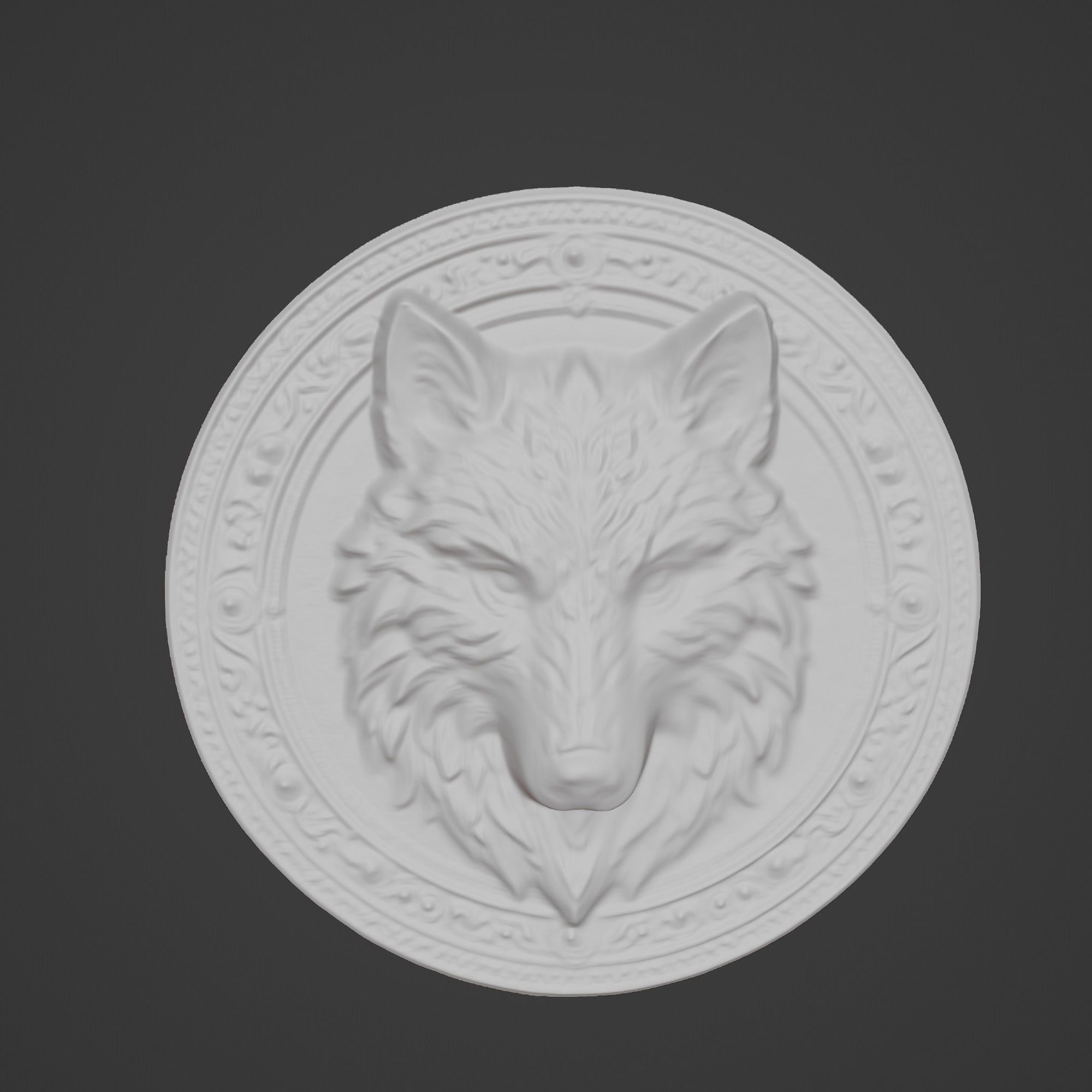 Wolf Animal Wolf Animal Medallion  3D print model_2