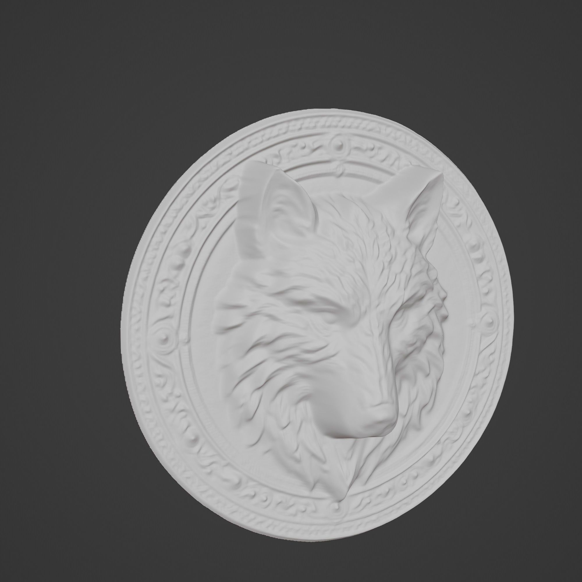 Wolf Animal Wolf Animal Medallion  3D print model_3