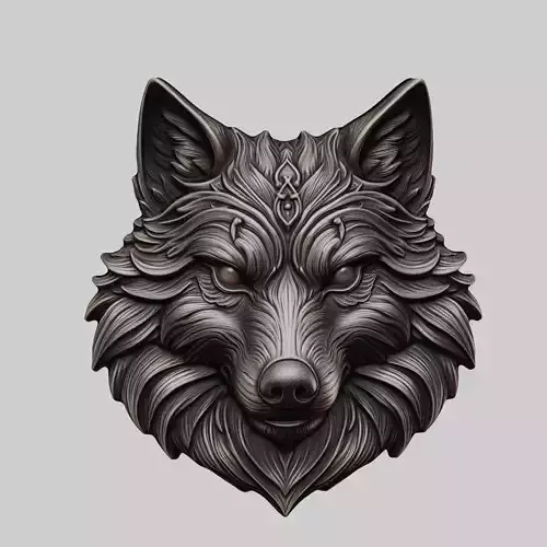Wolf Animal Wolf Animal Medallion  3D print model